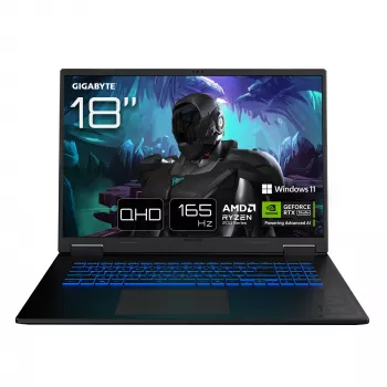 Portátil GIGABYTE GAMING A18 3VHK3DEC64SH AMD Ryzen™ 7 260 45,7 cm (18 pulgadas) WQXGA 32 GB DDR5-SDRAM 1 TB SSD NVIDIA GeForce RTX 5060 Wi-Fi 6E (802.11ax) Windows 11 Home negro