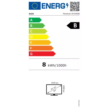 Monitor de ordenador EIZO FlexScan EV2400R-BK 23,8 pulgadas (60,5 cm) Full HD 1920x1080 IPS LCD, 5 ms, hub USB, altavoces, VESA, altura ajustable, negro
