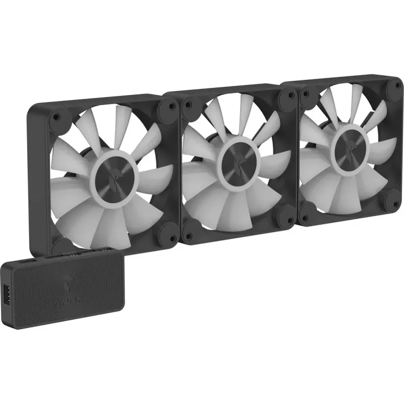 Ventilador de carcasa APNX de 120 mm pack de 3 (negro) — APNX FP1-120, 3 ventiladores
