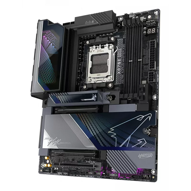 Placa base GIGABYTE X870E AORUS MASTER X3D - Compatible con CPUs AMD Ryzen 9000, VRM digital de 18+2+2 fases, hasta 9000Hz DDR5 (OC), 2xPCIe 5.0 + 3xPCIe 4.0, Wi-Fi 7, 10GbE LAN, USB 4