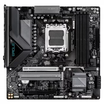 Placa base GIGABYTE B850M EAGLE WIFI7 — Micro ATX, Socket AM5, AMD B850, DDR5 hasta 8200 MHz (O.C.), 4 DIMM, PCIe 5.0, Wi‑Fi 7, 2.5 GbE