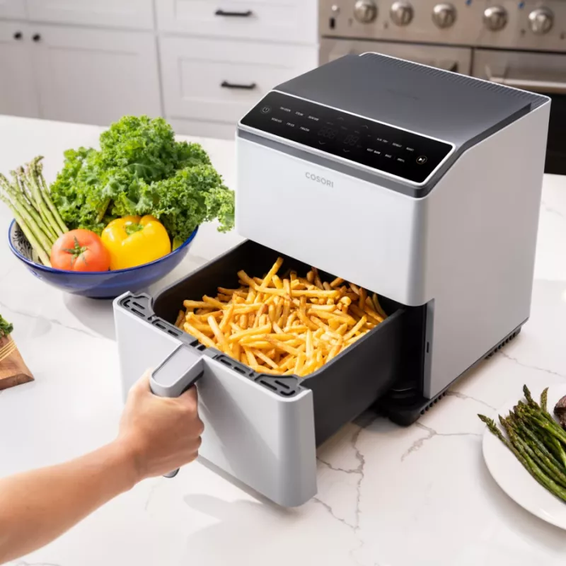 Freidora de aire Cosori Dual Blaze Single 6,4 L de pie 1750 W Gris claro