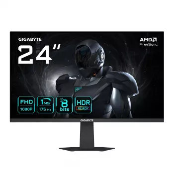 Monitor gaming GIGABYTE GS24F14A 24” FHD – 1920 x 1080, 175 Hz, 1 ms, 400 cd/m², FreeSync, HDR Ready, HDMI 2.0, DisplayPort 1.4