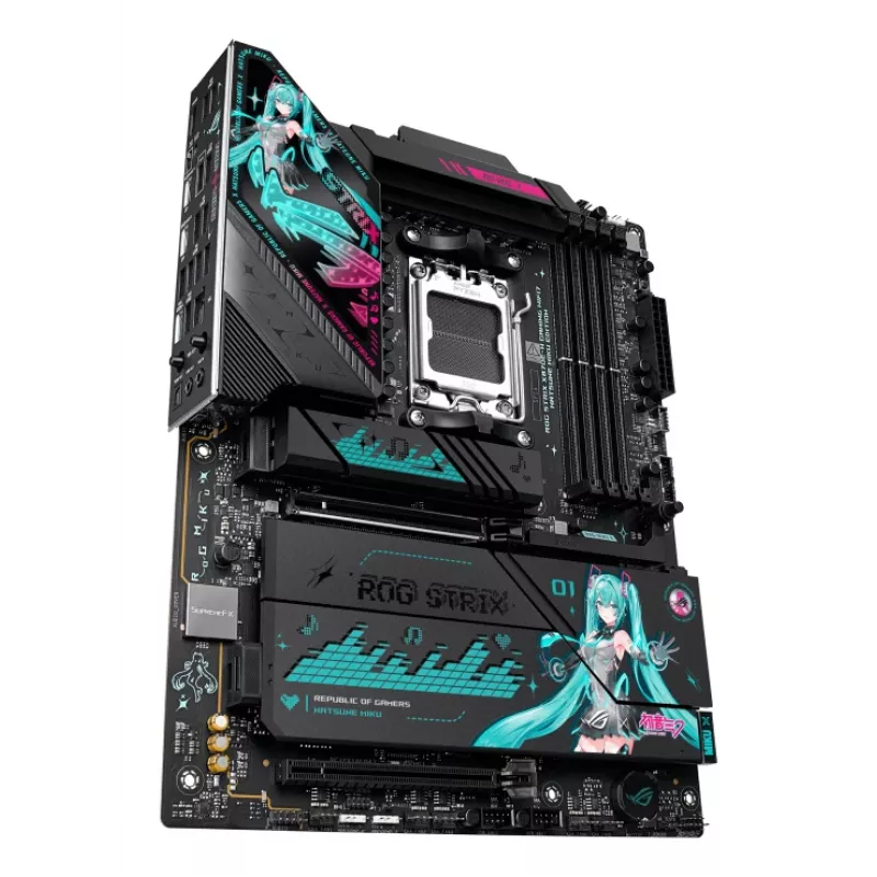 Placa base ASUS ROG STRIX X870E-H GAMING MIKU WIFI7 ATX para socket AM5, compatibilidad DDR5
