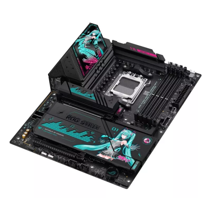 Placa base ASUS ROG STRIX X870E-H GAMING MIKU WIFI7 ATX para socket AM5, compatibilidad DDR5