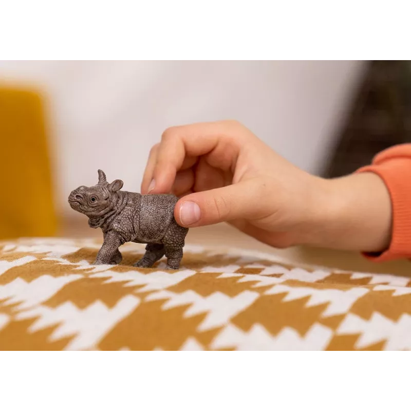 schleich WILD LIFE cría de rinoceronte indio, 3 año(s), safari, animales salvajes / juguete de aventuras, gris, plástico