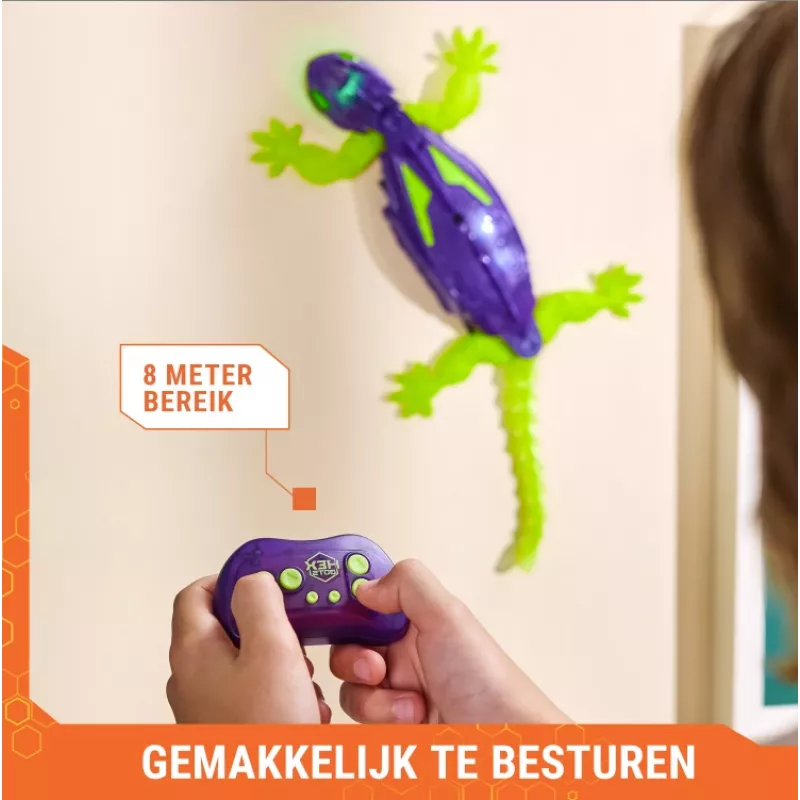HEX BOTS geco brillante en la oscuridad, robot teledirigido recargable para niños, trepa por las paredes para jugar a bromas y juegos, robot RC para niños y niñas a partir de 4 años
