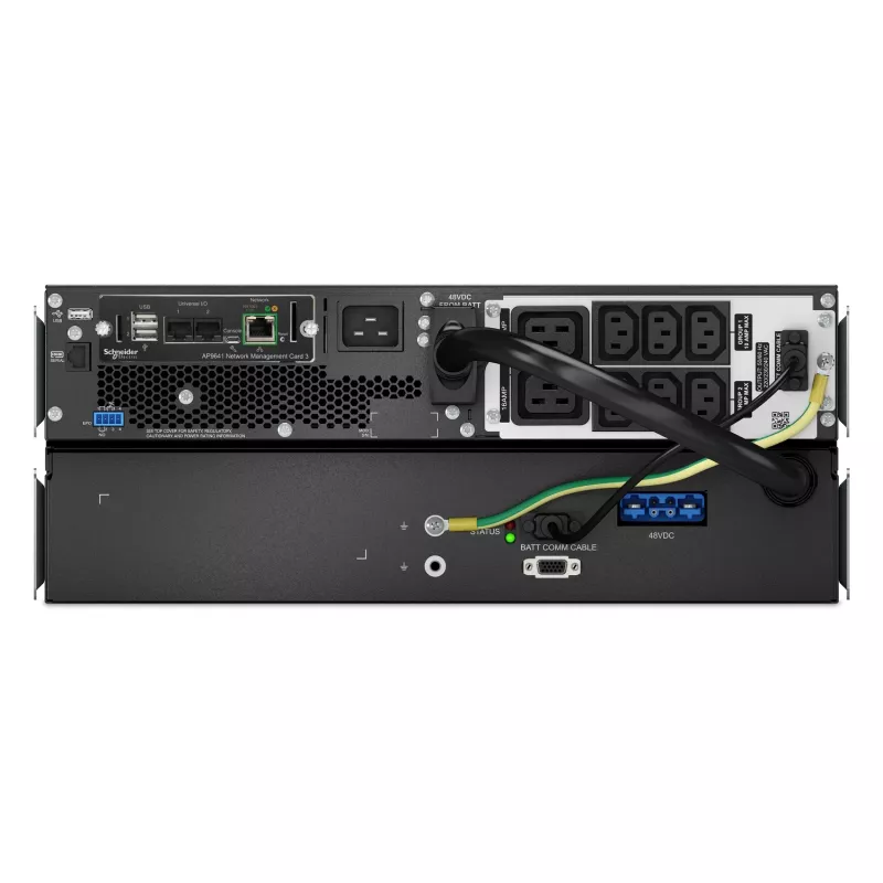 APC Smart-UPS On-Line, 2200 VA, litio-ión, montaje en rack 4U, 230 V, 6x salidas IEC C13 + 2x C19, tarjeta de red, autonomía extendida, kit de raíles incluido