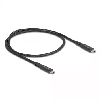 Cable USB DeLOCK USB Type-C conector macho a macho 20 Gbit/s 0,5 m negro metal