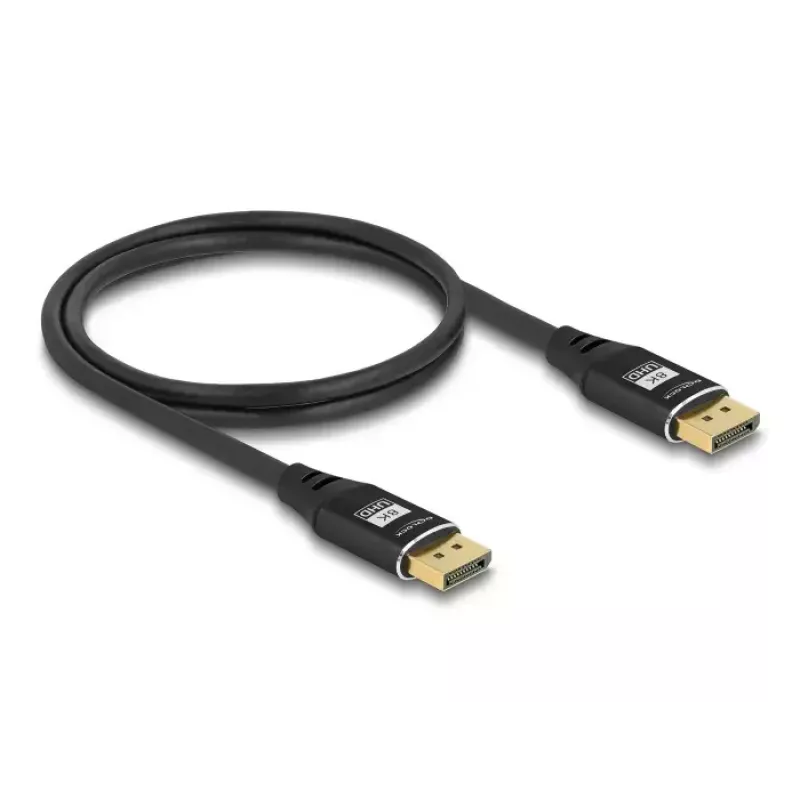 Cable DisplayPort DeLOCK 8K 60 Hz 1 m negro metal
