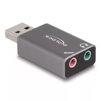 DeLOCK Tarjeta de sonido USB externa conector macho USB-A a 2 x 3,5 mm estéreo