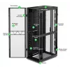 APC NetShelter SX, carcasa Networking Rack, 48U, 2258H x 750W x 1200D mm, con laterales, negro