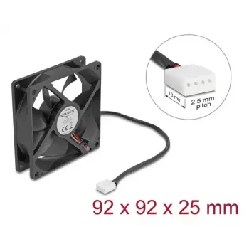 DeLOCK 67302 ventilador 9,2 cm negro rodamiento de bolas