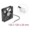 DELOCK 67303 ventilador para carcasa de ordenador 120 mm, 24 V, rodamiento de bolas, negro