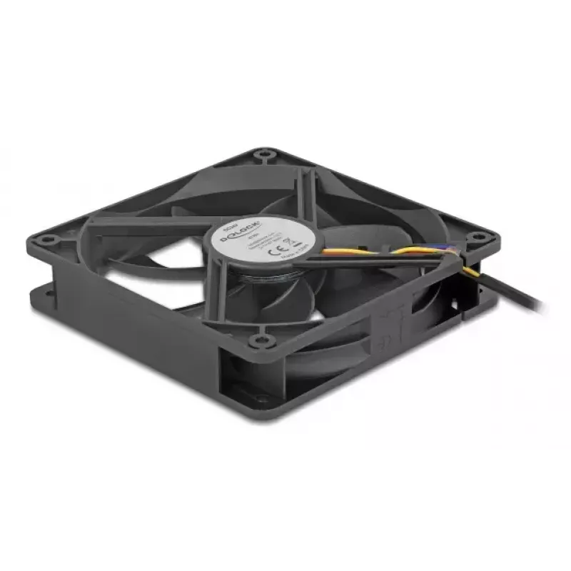 DELOCK 67303 ventilador para carcasa de ordenador 120 mm, 24 V, rodamiento de bolas, negro