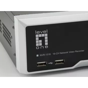 LevelOne GEMINI grabador de vídeo en red de 16 canales, H.265, 16 canales, 3840 x 2160 píxeles, 128 usuarios, H.264, H.264+, H.265, MPEG4, Embedded LINUX, 256 Mbit/s