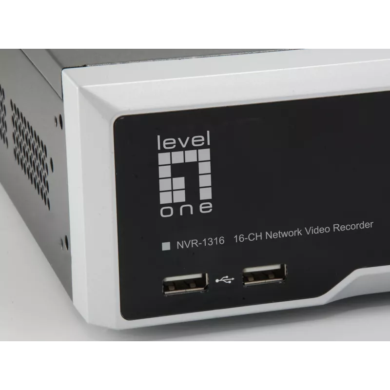 LevelOne GEMINI grabador de vídeo en red de 16 canales, H.265, 16 canales, 3840 x 2160 píxeles, 128 usuarios, H.264, H.264+, H.265, MPEG4, Embedded LINUX, 256 Mbit/s
