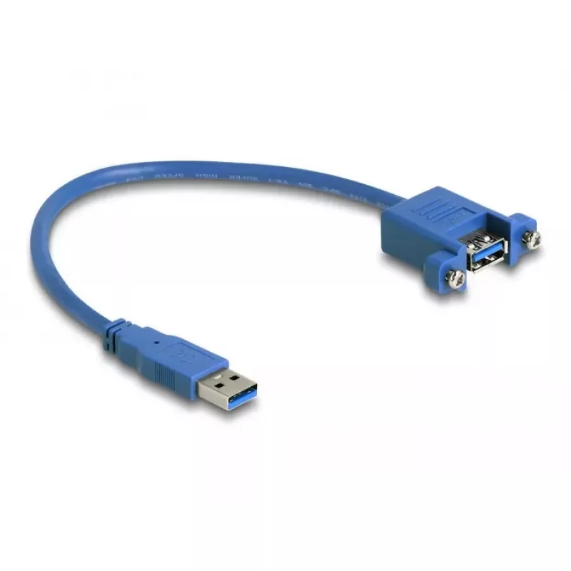 DeLOCK cable USB 3.0 Type-A conector macho a conector hembra para montaje en panel 25 cm