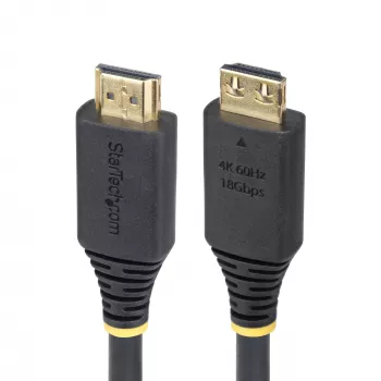 StarTech.com cable HDMI High Speed de 1 m (3ft) con conectores de agarre, 4K 60Hz/1440p 144Hz, HDR10/HDCP 2.2/ARC, 18Gbps, cable HDMI UHD para TV/monitor/pantalla, funda de TPE