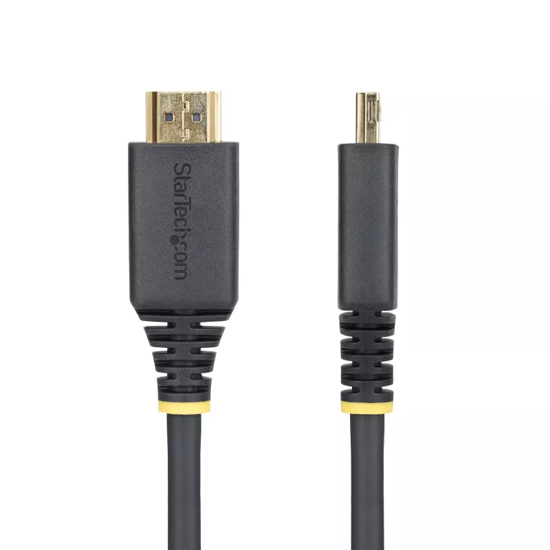 StarTech.com cable HDMI High Speed de 50 cm (1.6ft) con conectores de agarre, 4K 60Hz/1440p 144Hz, HDR10/HDCP 2.2/ARC, 18Gbit/s, cable HDMI UHD para TV/monitor/pantalla, funda de TPE
