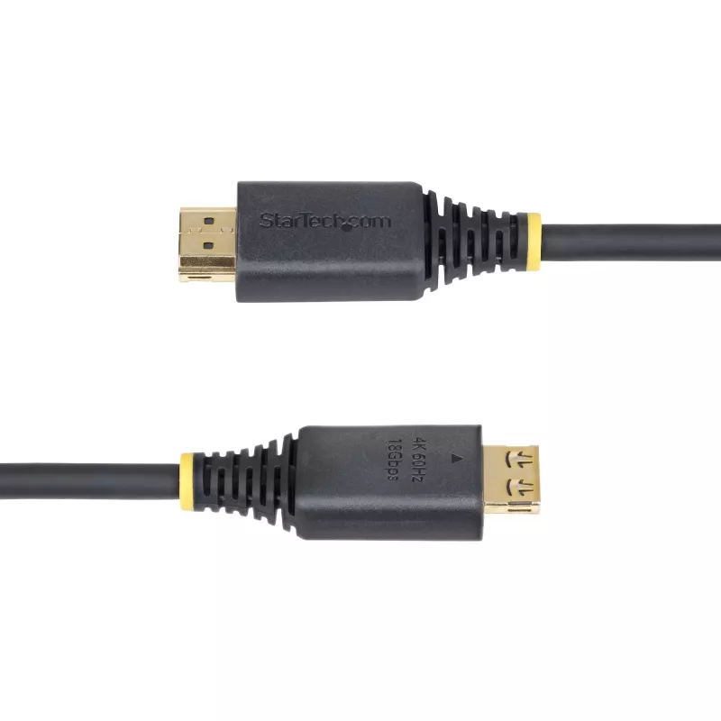 StarTech.com cable HDMI High Speed de 50 cm (1.6ft) con conectores de agarre, 4K 60Hz/1440p 144Hz, HDR10/HDCP 2.2/ARC, 18Gbit/s, cable HDMI UHD para TV/monitor/pantalla, funda de TPE