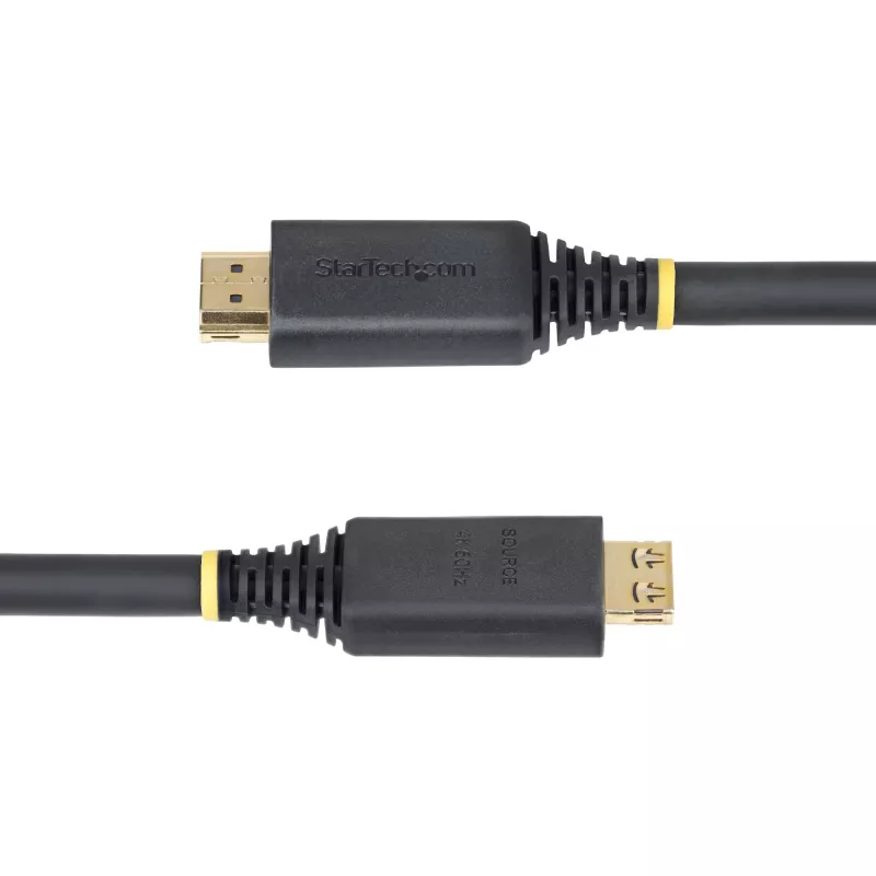 StarTech.com cable HDMI High Speed activo de 10 m (33ft) con conectores de agarre, 4K 60Hz/1440p 144Hz, HDR10/HDCP 2.2/ARC, 18Gbps, cable HDMI UHD para TV/monitor/pantalla, funda de TPE