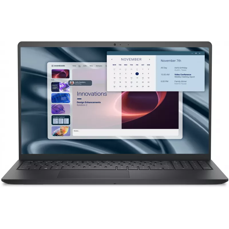 DELL Pro 15 Essential PV15255 Portátil AMD Ryzen™ 5 7520U 39,6 cm (15,6 inch) Full HD 8 GB LPDDR5-SDRAM 512 GB SSD Wi-Fi 5 (802.11ac) Windows 11 Pro Alemán Negro