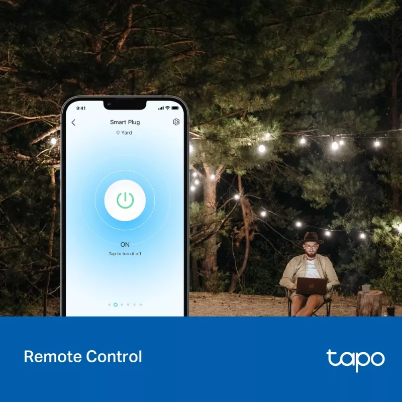 Enchufe inteligente TP-Link Tapo P410M – toma Wi-Fi de exterior, 3680 W, 200–250 V, negro