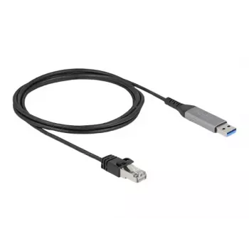 Cable de red DELOCK 60756, USB A a RJ-45, 2 m, 10/100/1000Base-T(X), Antracita/Negro
