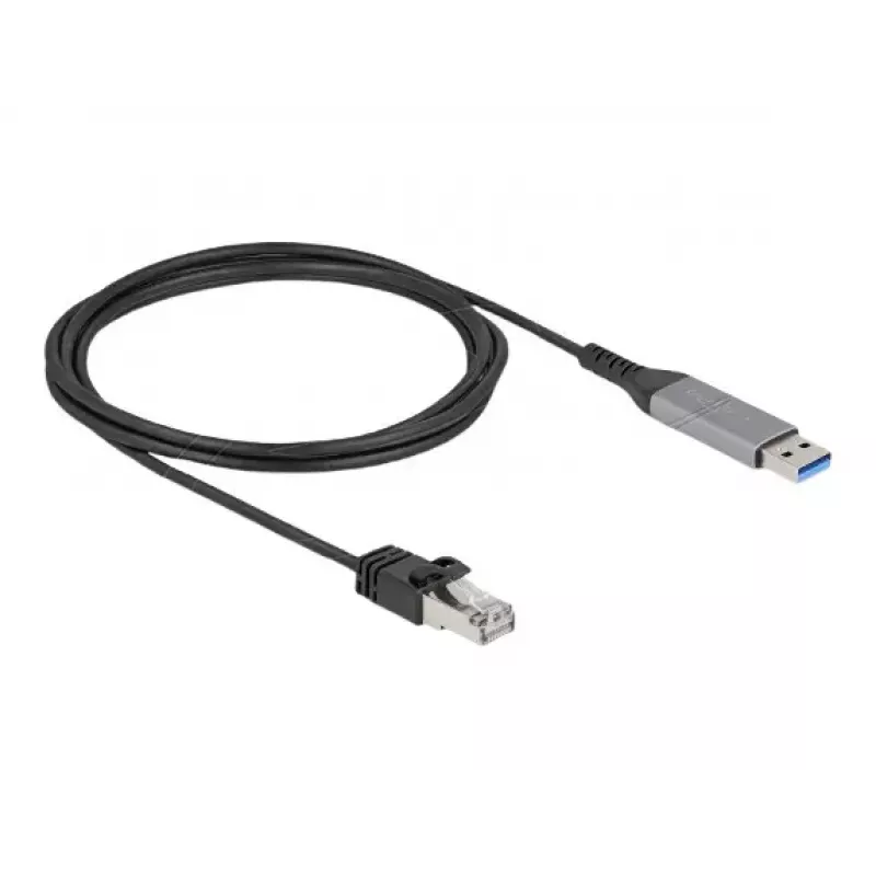 Cable de red DELOCK 60756, USB A a RJ-45, 2 m, 10/100/1000Base-T(X), Antracita/Negro