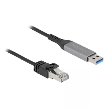 Cable de red DELOCK 60756, USB A a RJ-45, 2 m, 10/100/1000Base-T(X), Antracita/Negro