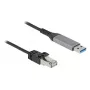 Cable de red DELOCK 60756, USB A a RJ-45, 2 m, 10/100/1000Base-T(X), Antracita/Negro