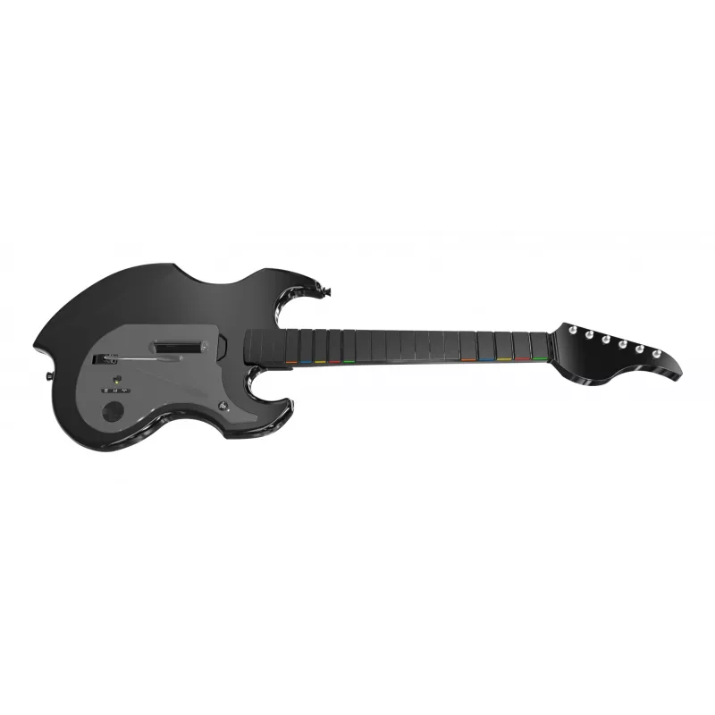 Guitarra PDP Riffmaster negra gris inalámbrica PC PS4 PS5 batería 36h