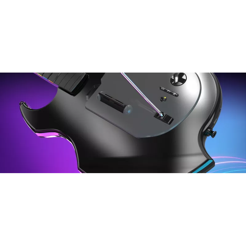 Guitarra PDP Riffmaster negra gris inalámbrica PC PS4 PS5 batería 36h