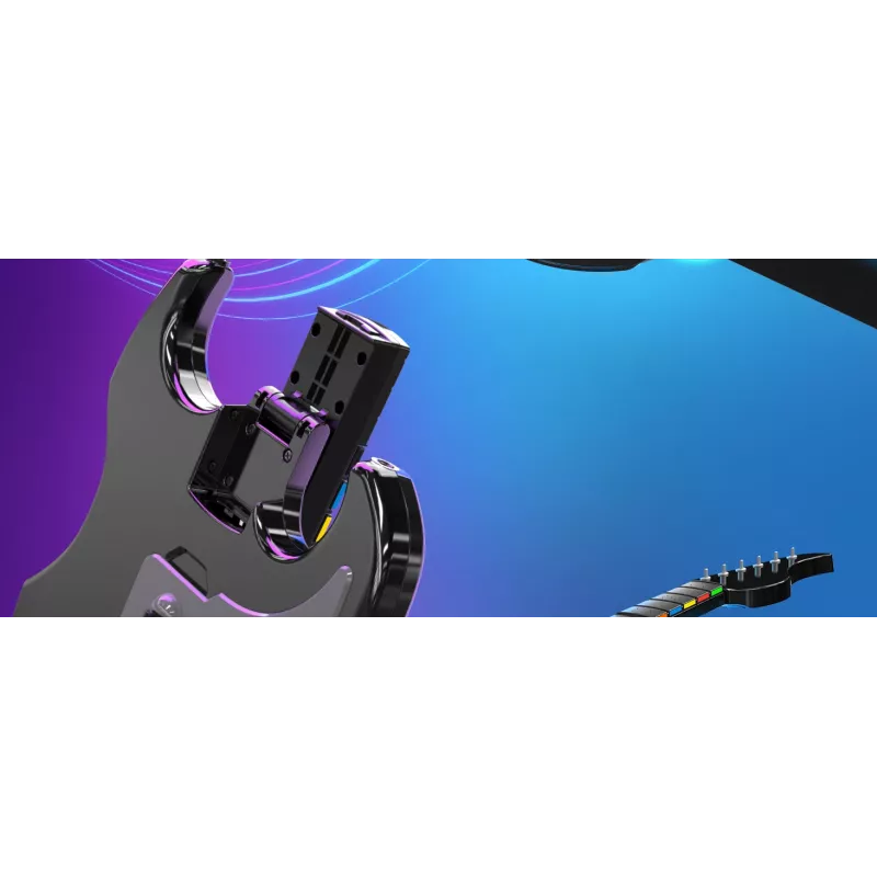 Guitarra PDP Riffmaster negra gris inalámbrica PC PS4 PS5 batería 36h