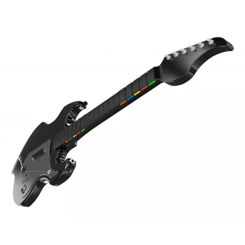 Guitarra PDP Riffmaster negra, gris analógica / digital PC, Xbox One, Xbox Series S, Xbox Series X
