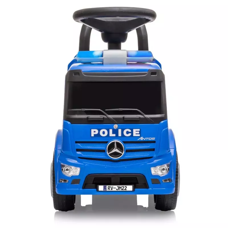 Coche de arrastre Jamara Mercedes-Benz Antos Policía 4 ruedas efectos de luz