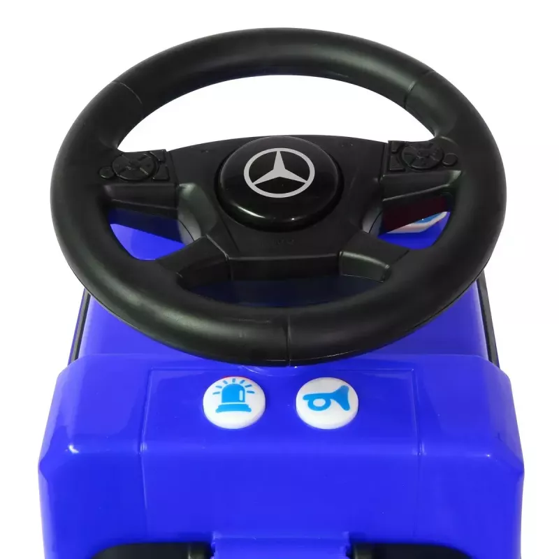 Coche de arrastre Jamara Mercedes-Benz Antos Policía 4 ruedas efectos de luz
