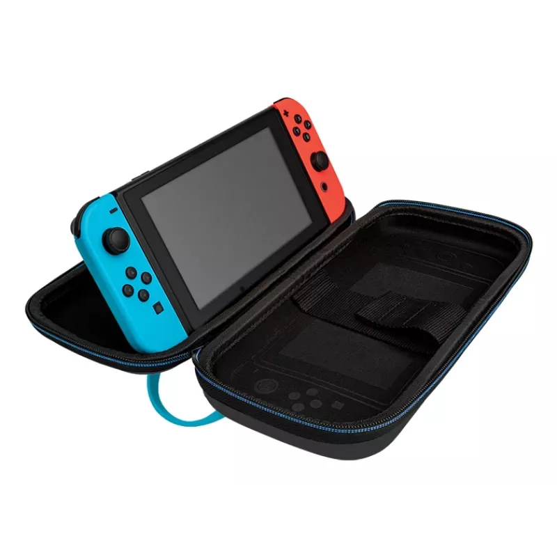 Funda rígida PDP Nintendo Switch Kart Drift Overnight Case GLOW negra azul