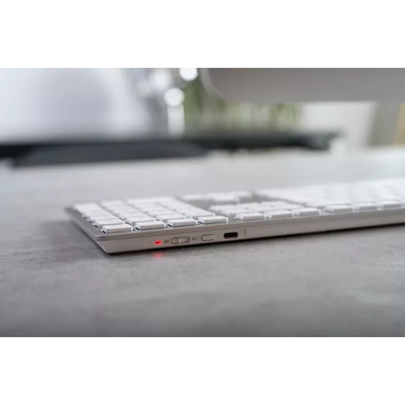 Teclado CHERRY KW 9100 slim FOR MAC universal USB + Bluetooth QWERTY nórdico plateado
