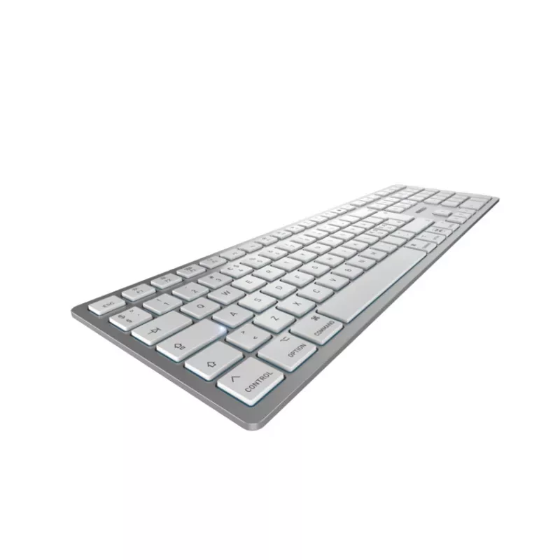 Teclado CHERRY KW 9100 slim FOR MAC universal USB + Bluetooth QWERTY inglés plateado