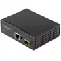 StarTech.com Convertidor de medios industrial de fibra óptica a Ethernet – 10/100/1000 Mbit/s SFP a RJ45/Cat6 – fibra óptica monomodo/multimodo a red Gigabit de cobre – 12-56V DC – IP-30/ -40 a +75°C