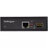 StarTech.com Convertidor de medios industrial de fibra óptica a Ethernet – 10/100/1000 Mbit/s SFP a RJ45/Cat6 – fibra óptica monomodo/multimodo a red Gigabit de cobre – 12-56V DC – IP-30/ -40 a +75°C
