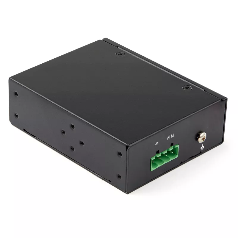 StarTech.com Convertidor de medios industrial de fibra óptica a Ethernet – 10/100/1000 Mbit/s SFP a RJ45/Cat6 – fibra óptica monomodo/multimodo a red Gigabit de cobre – 12-56V DC – IP-30/ -40 a +75°C