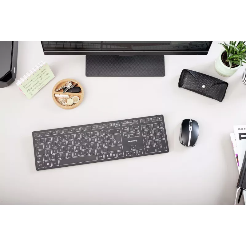 CHERRY KW 9100 Teclado perfil bajo universal RF Wireless + Bluetooth negro