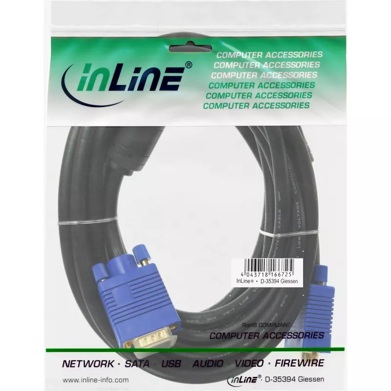 InLine cable S-VGA Premium 15HD conector/conector negro 2m