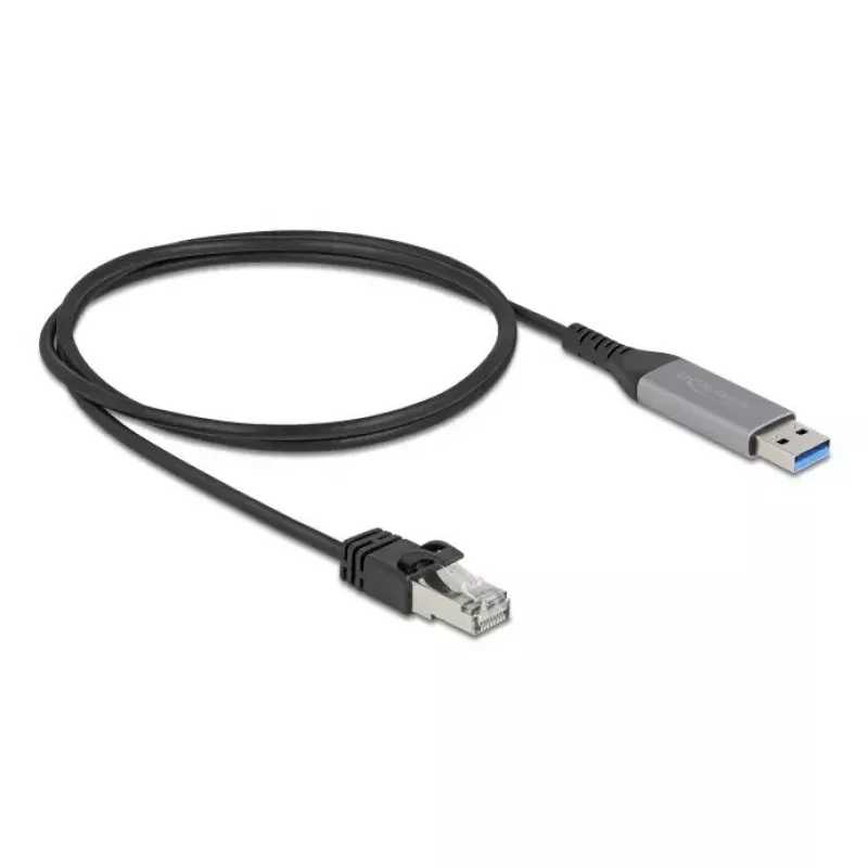 Cable adaptador de red DELOCK USB Type-A a RJ45 Gigabit Ethernet Cat6 1 m, antracita/negro