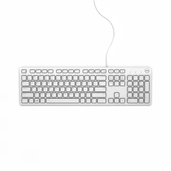 DELL teclado con cable - KB216 - alemán (QWERTZ) - blanco, tamaño completo (100%), con cable, USB, QWERTZ, blanco