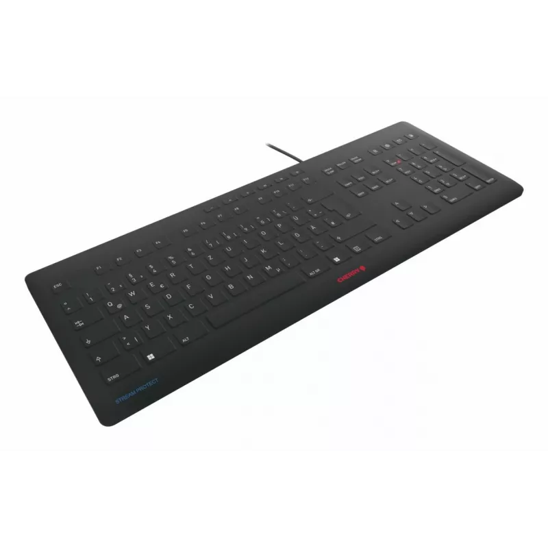 Contour Design STREAM PROTECT, Full-size (100%), con cable, USB, tecnología de interruptores de tijera, QWERTY, negro