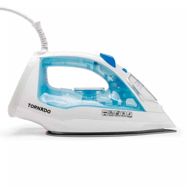 TORNADO TST-1800 | Plancha de vapor con suela de teflón y golpe de vapor de 160 g